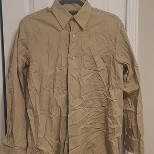 Croft and Barrow Mens Beige Dress Shirt 14.5-15 32-33